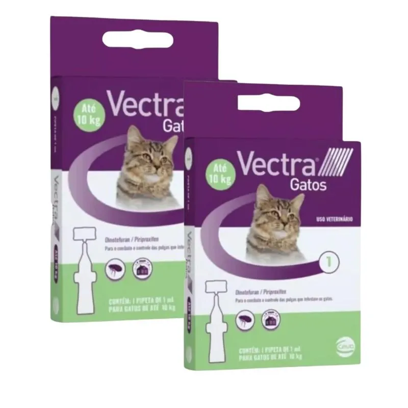 Kit 2un Antipulgas E Carrapatos Vectra Para Gatos Até 10kg Original