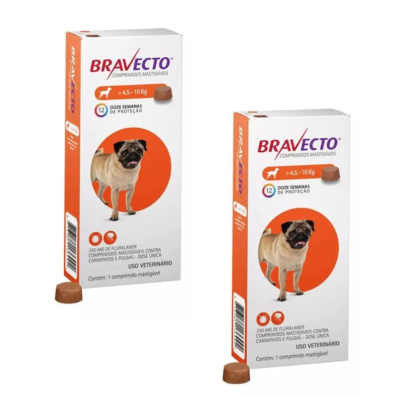 Kit 2 Antipulgas Bravecto De 4,5 A 10 Kg