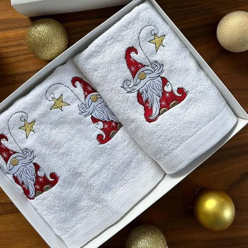 Kit Lavabo Natalino Papai Noel 2 Peças - Marken Fassi Branco/vermelho