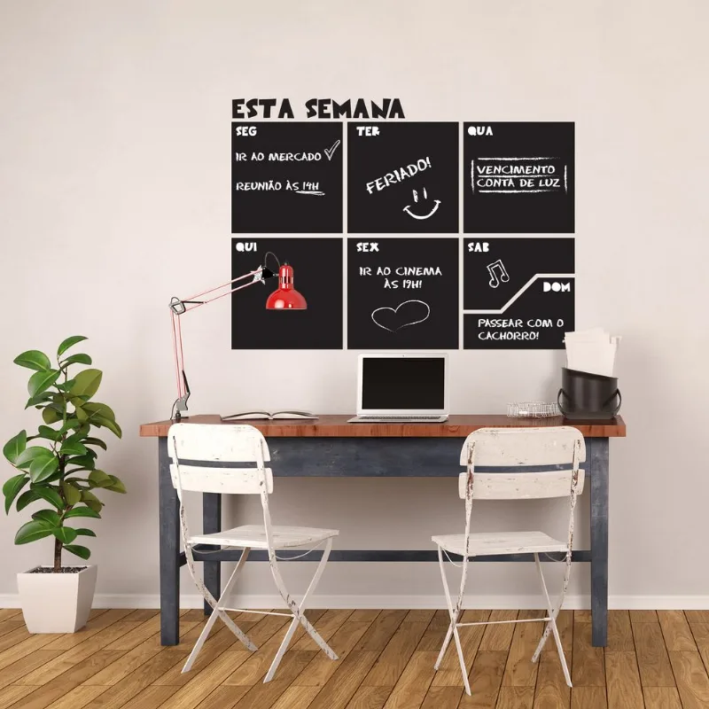 Calendário Giz Semanal 75x55cm - Garantia 12 Meses