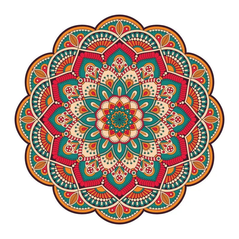 Adesivo Mandala Laranja 50x50cm - Espátula - Lavável