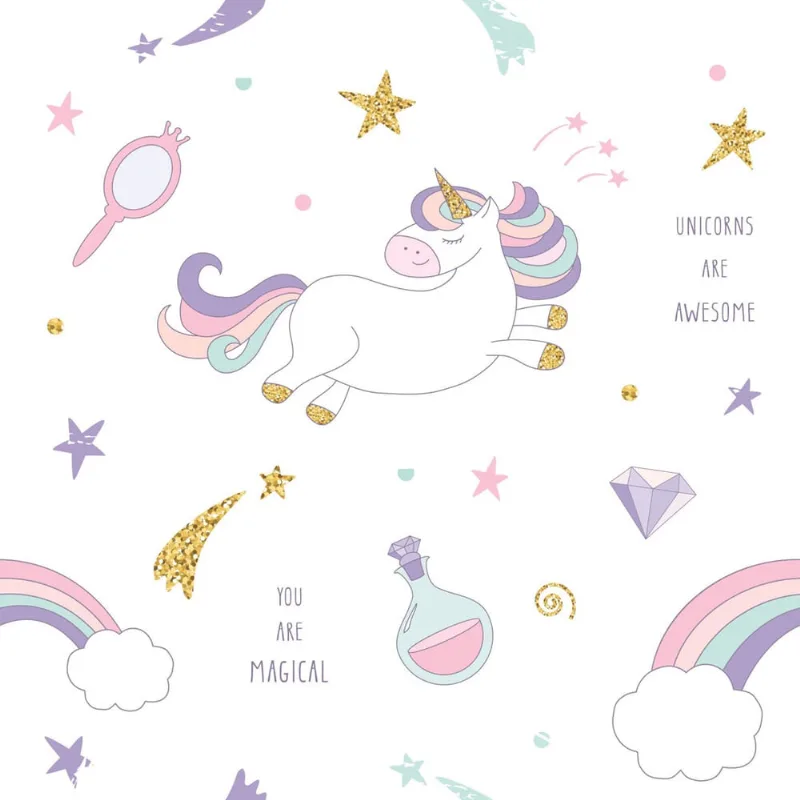 Papel de Parede Unicornio Adesivo Infantil 2,70x0,57m