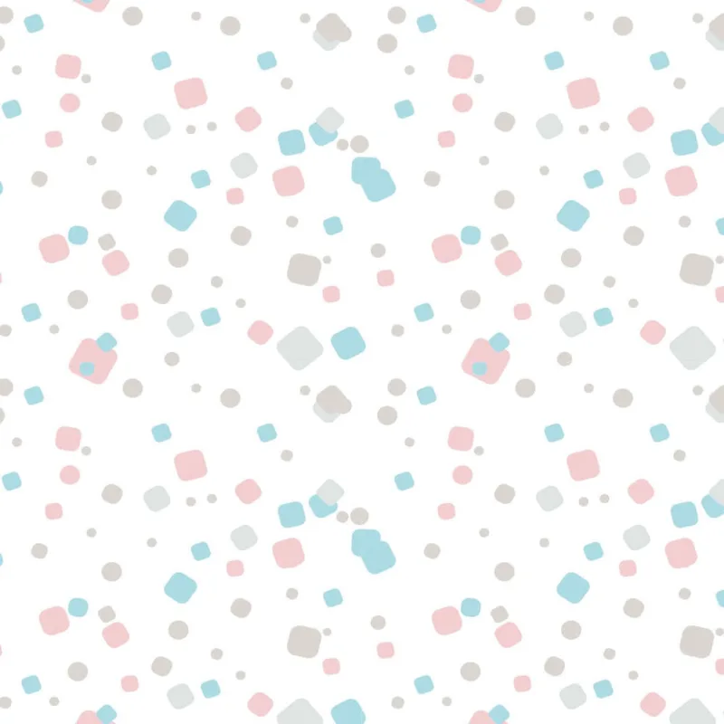 Papel de Parede Quadrados Azul Cinza e Rosa 2,70x0,57m