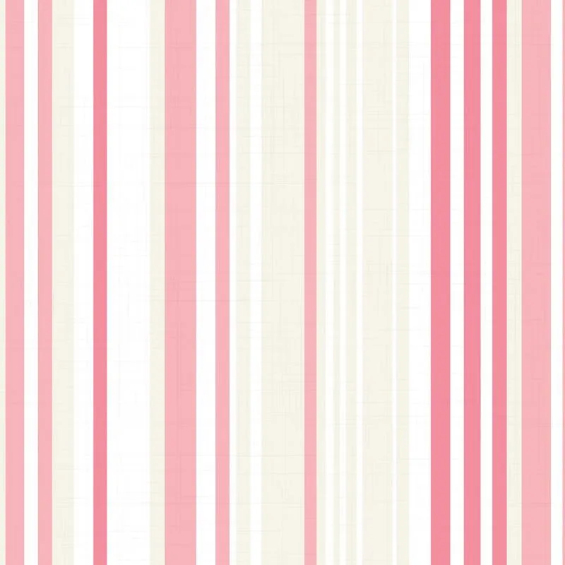 Papel de Parede Adesivo Listrado Rosa e Marfim 2,70x0,57m