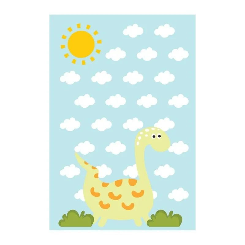 Placa Decorativa MDF Infantil Dinossauro Baby Amarelo