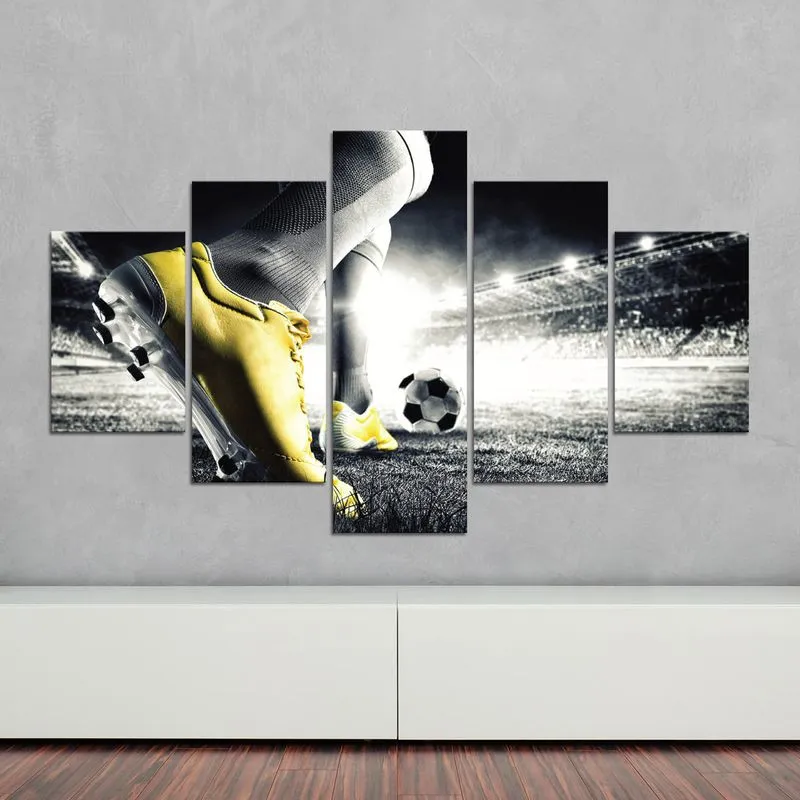 Placas Decorativas em MDF Campo de Futebol e Chuteira 5 un