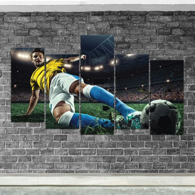 Placas Decorativas em MDF Jogador de Futebol e Bola 5 un