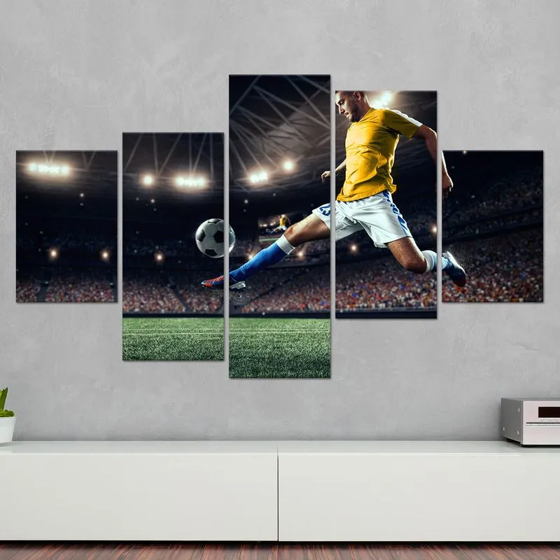 Placas Decorativas em MDF Bola de Futebol Domínio 5 un