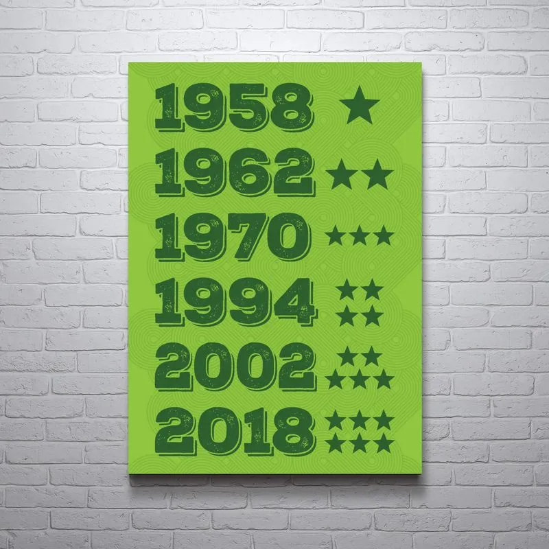 Placa Decorativa MDF Futebol Campeonatos 20x30cm