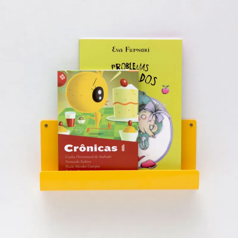 Organizador Porta Livros e Revisteiro de Parede Infantil Amarelo