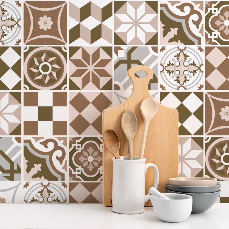 Adesivo De Azulejo Cozinha Geometrico 15x15cm 36un