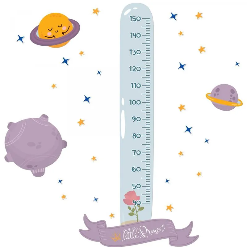 Adesivo de Parede Infantil Pequeno Principe Régua 137cm