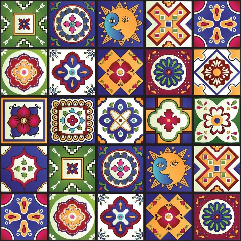 Adesivo de Azulejo Cozinha Mexicano 10x10cm 50un
