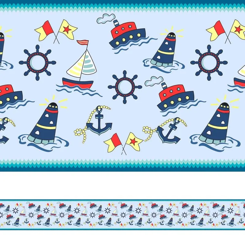 Faixa Adesiva Para Quarto Meninos Marinheiro 3mx15cm