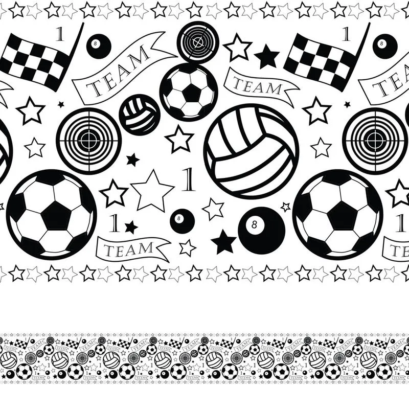 Faixa Adesiva Para Quarto de Menino Esportes 3mx15cm