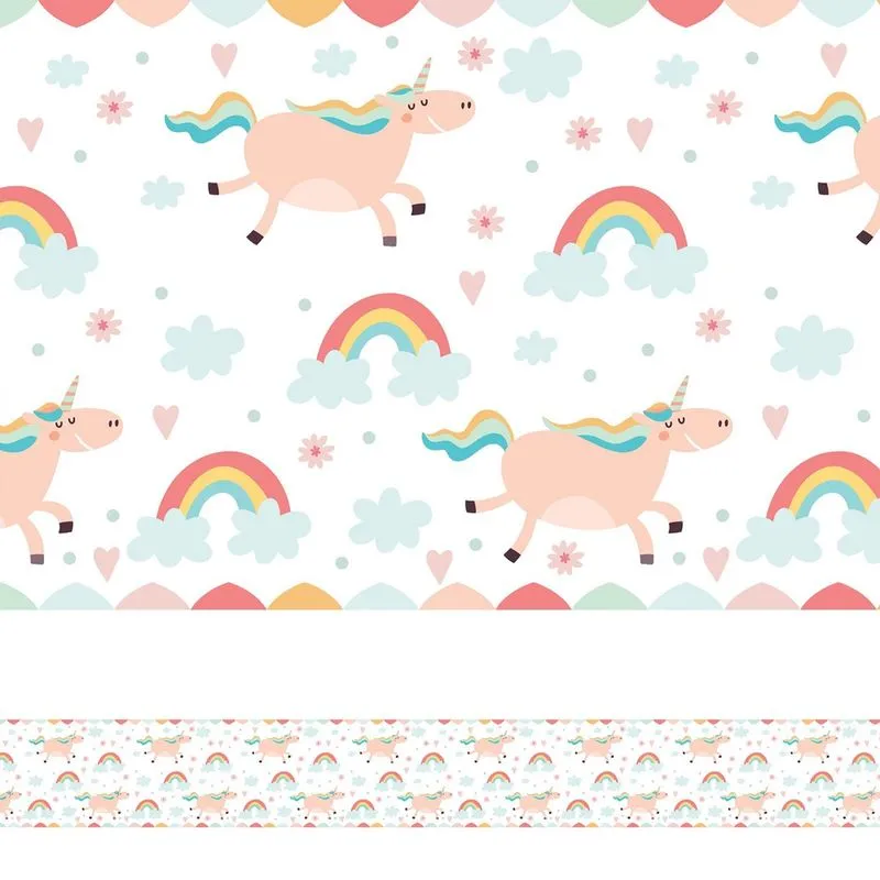 Faixa Adesiva Unicornio para Quarto de Meninas 3mx15cm