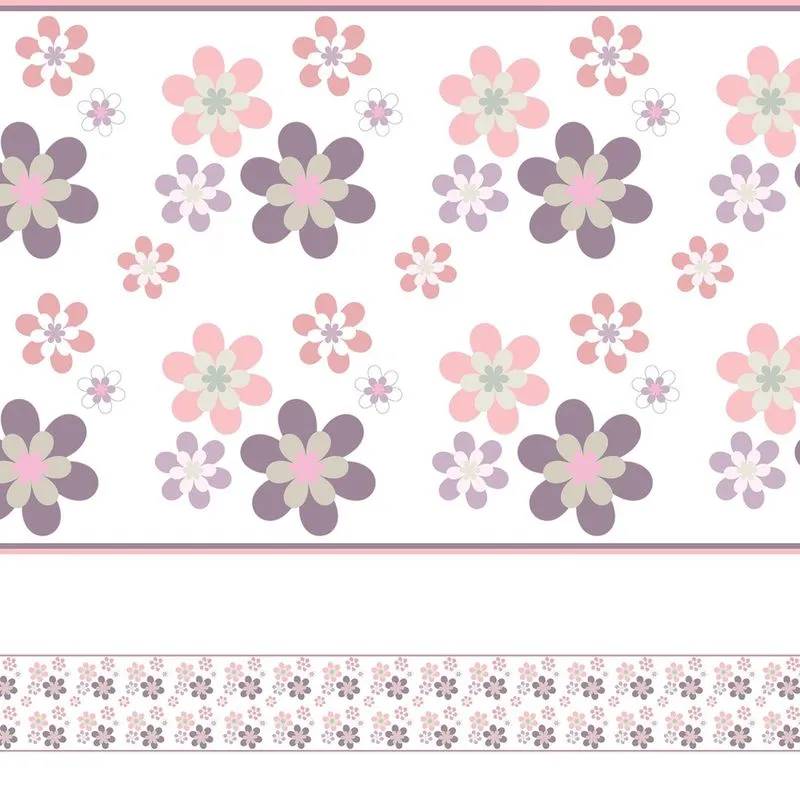 Faixa de Parede Floral para Quarto de Menina 5mx10cm