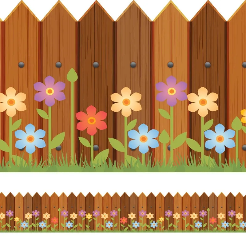 Faixa De Parede Adesiva Infantil Cerca Primavera 12Mx15Cm