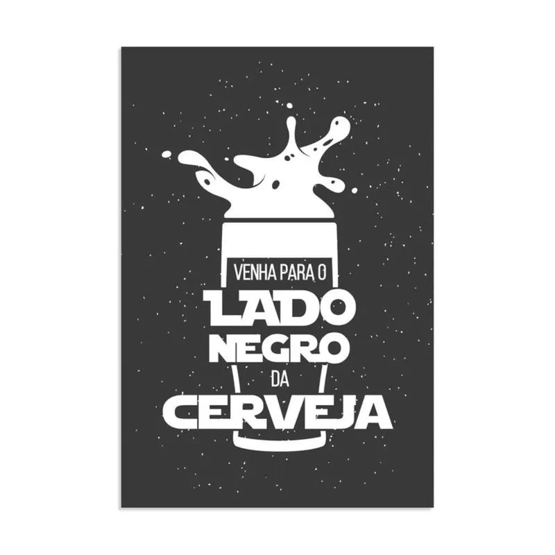 Placa Decorativa Geek Jedi Força Cerveja 30x40cm