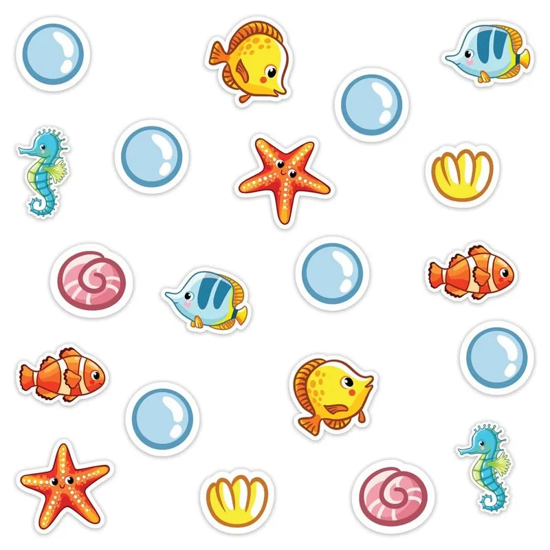 Adesivos Fundo do Mar Antiderrapante Piso de Banheiro 20un