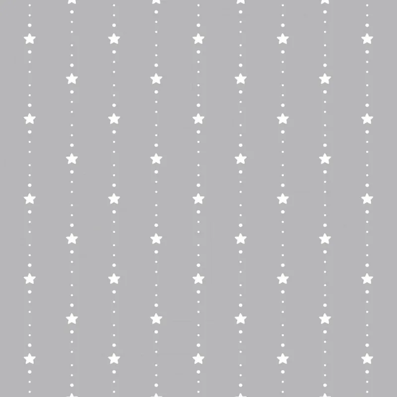 Papel de Parede Infantil Estrelas Fundo Cinza 57x270cm