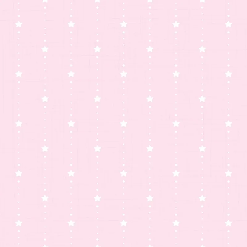 Papel de Parede Infantil Estrelas Fundo Rosa 57x270cm