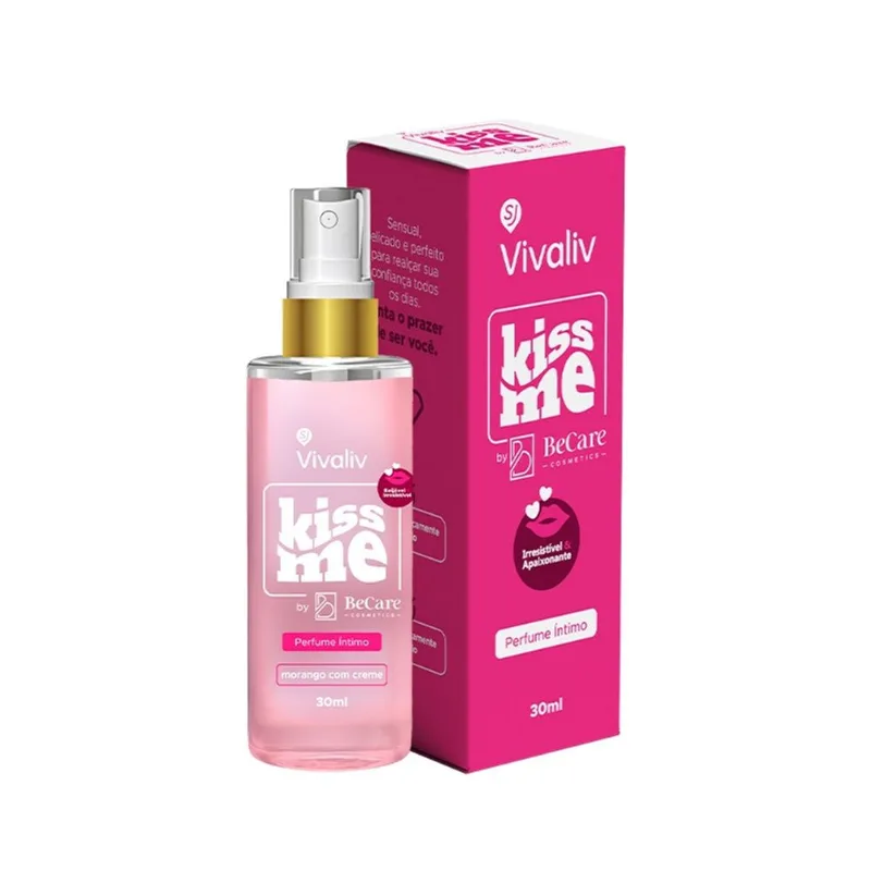 Perfume Intimo Kiss Me Morango com Creme Vivaliv PERFUME INTIMO KISS ME MORANGO C/ CREME