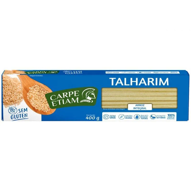 Macarrão Talharim Arroz Integral Sem Glúten 400g Carpe Etiam