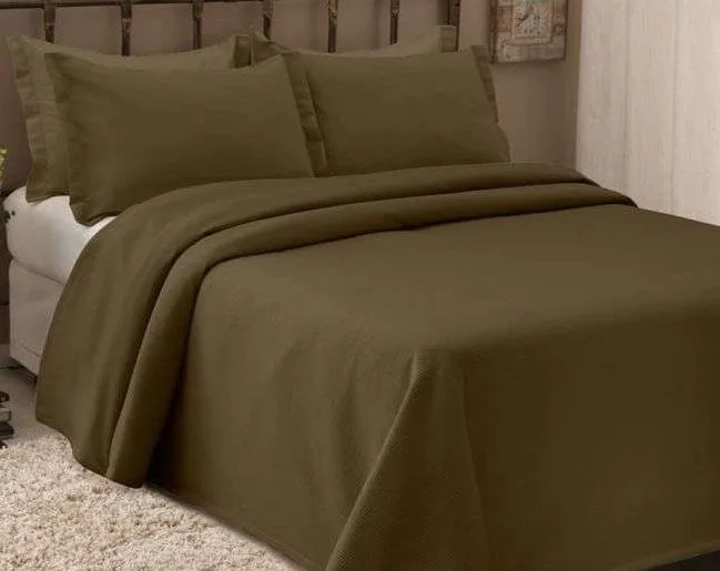 Colcha Piquet Solt.160x250 - Porta Travesseiro - Marrom