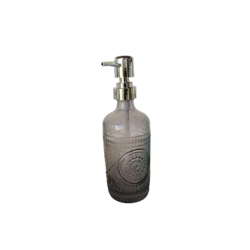 Porta Sabonete Líquido Para Banheiro Vidro Dispenser 370ml Cor:preto