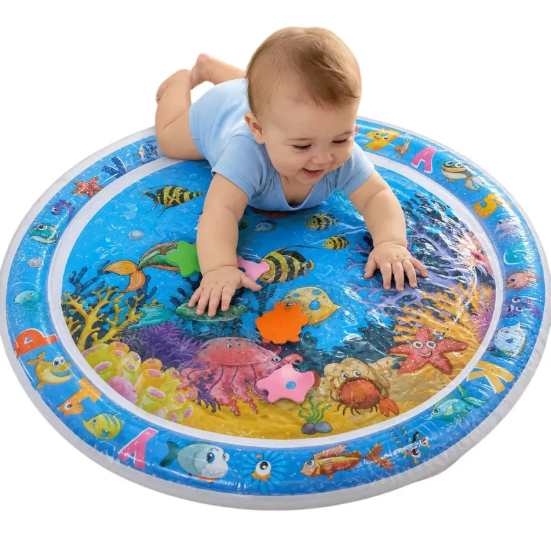 Tapete Agua Inflavel Sensorial Infantil Bebe Criança Fundo do Mar Atividade Estimos Divertido Tummy Time - Mundo Marine