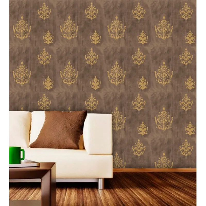Papel de Parede Adesivo Lavável Cimento Queimado Dourado