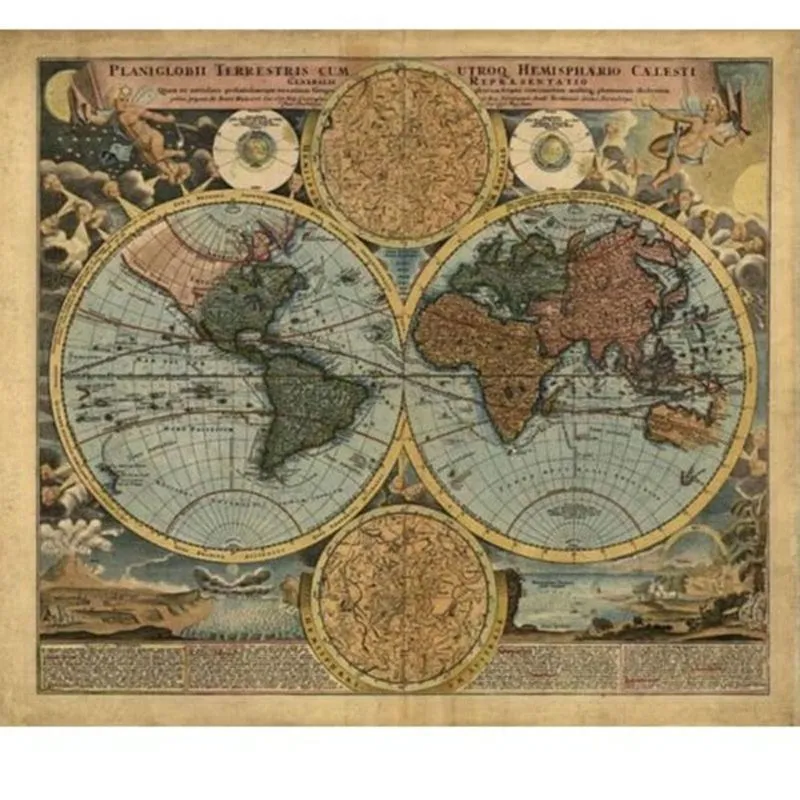 Papel De Parede Adesivo Mapa Múndi Antigo Signo