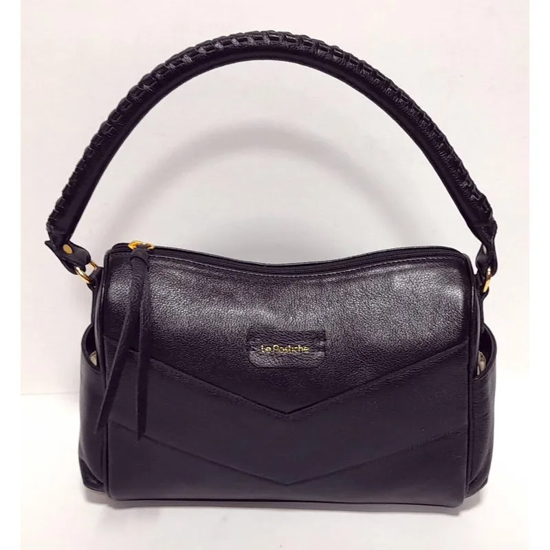 Bolsa Couro Alça Ombro E Transversal/Tiracolo Preto
