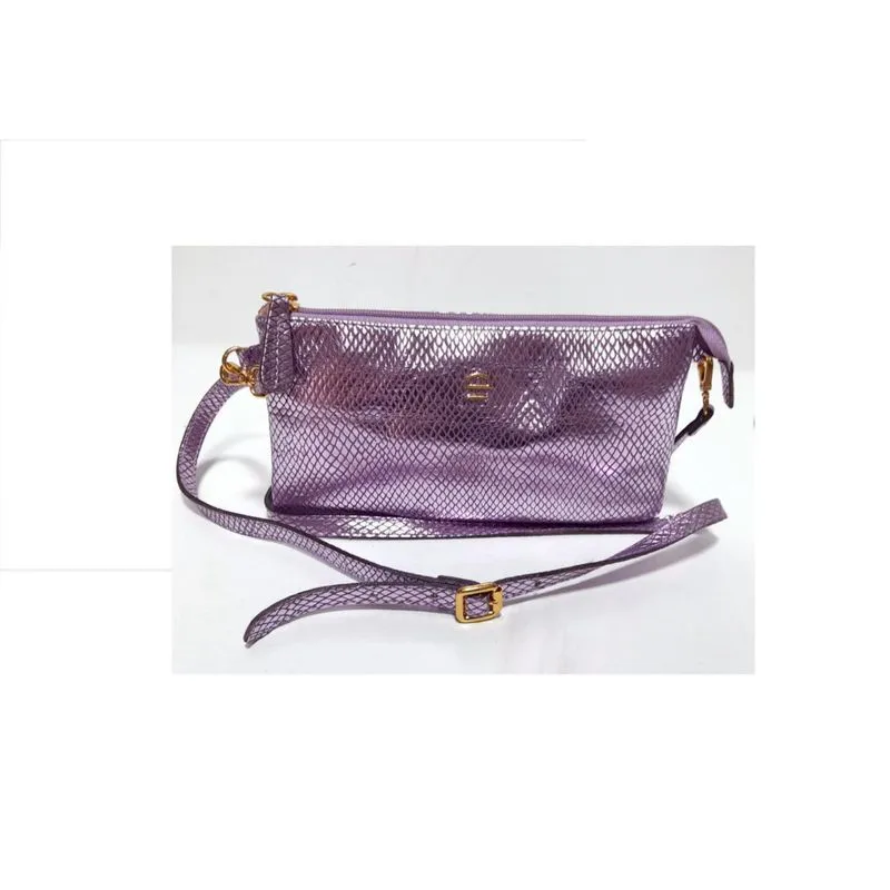 Bolsa Couro Carteira E Alça Transversal/Tiracolo Rosa