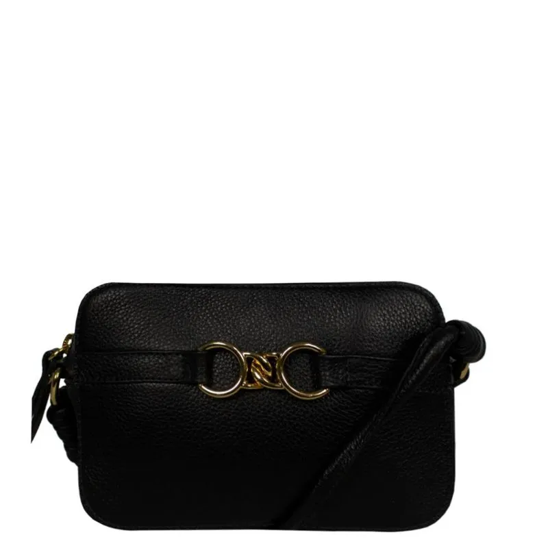 Bolsa Couro Alça Transversal / Tiracolo Preto