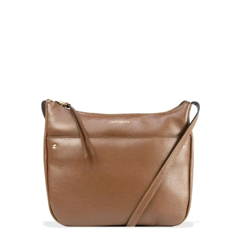 Bolsa Transversal Feminina em Couro Kate Le Postiche CARAMELO