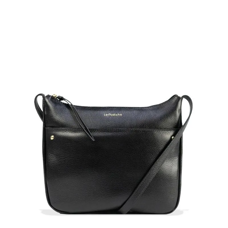 Bolsa Transversal Feminina em Couro Kate Le Postiche PRETO