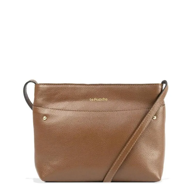 Bolsa Transversal Feminina em Couro Kate Le Postiche CARAMELO