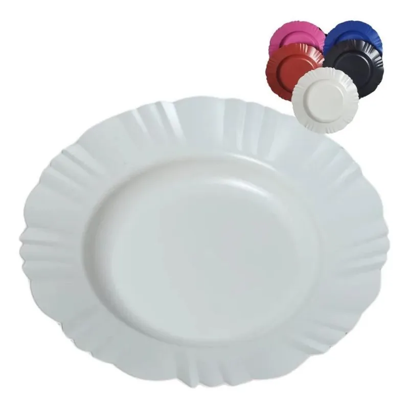 Prato Plástico Pétala Kit 50un P/refeições Churrasco Festas