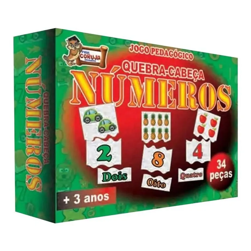 Quebra-cabeça Números Português - 34 Peças