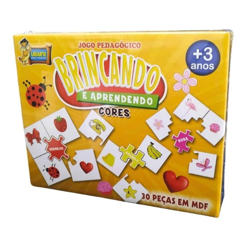 Jogo Pedagógico Brincando E Aprendendo Cores - 30 Peças