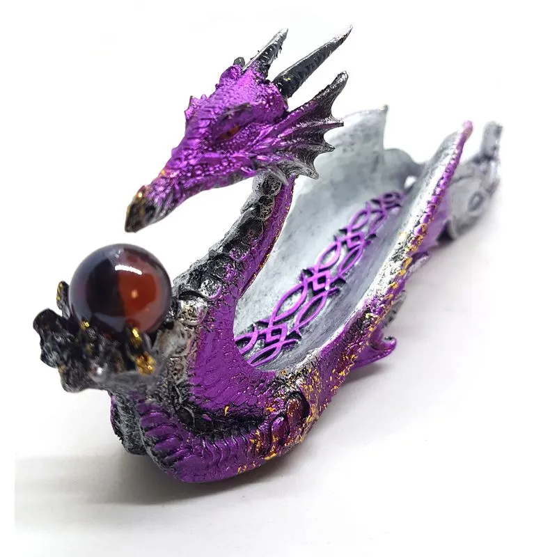 Incensário Vareta Dragão Celestial com Bola de Cristal 31cm