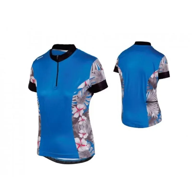 Camisa de Ciclista Feminina Kanxa Snip Azul + Rosa