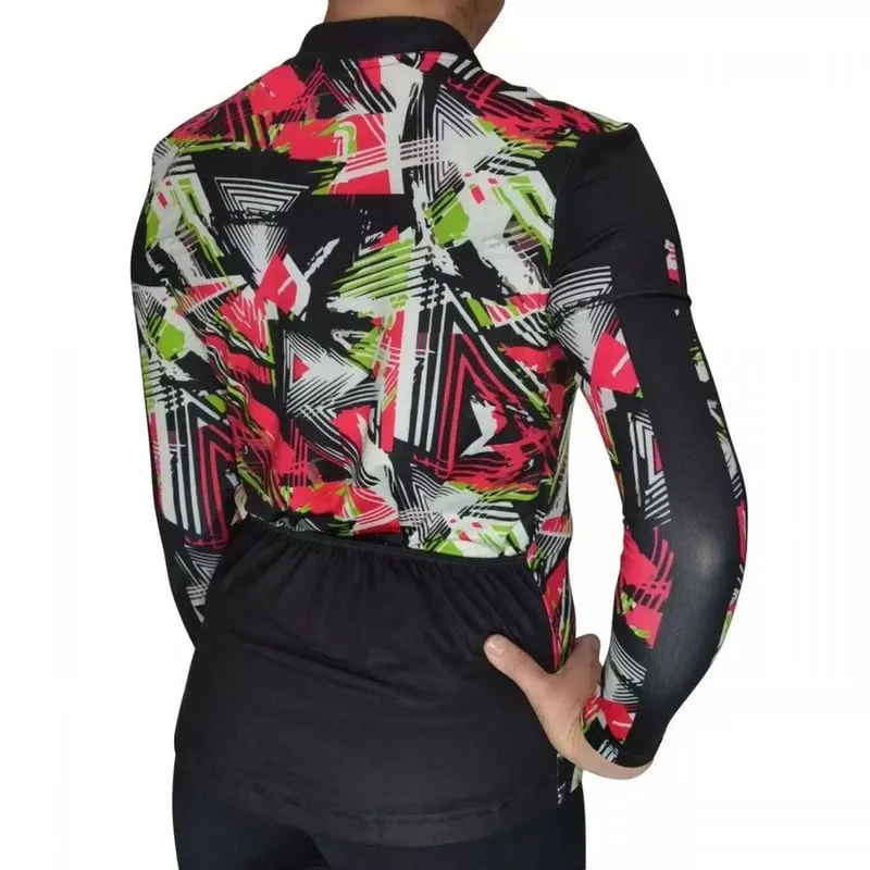 Camisa de Ciclista Kanxa Feminina Fancy - Preto + Rosa