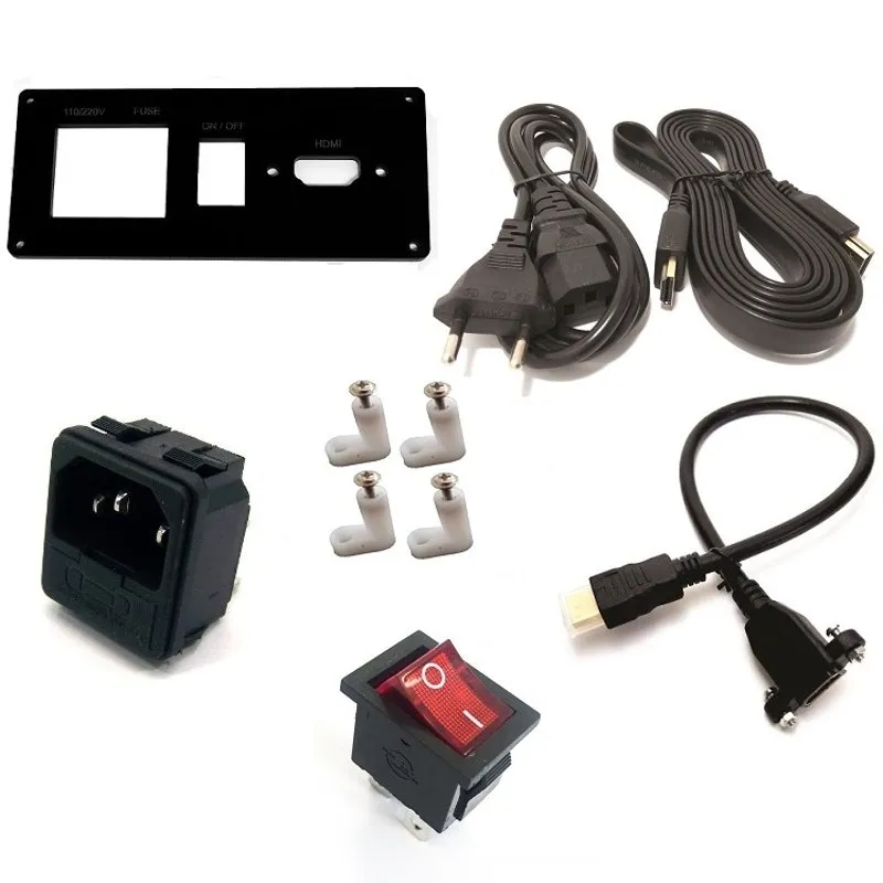 Kit Mini Painel Arcade Raspberry Pi 3 Com Tomada Botão Cabos
