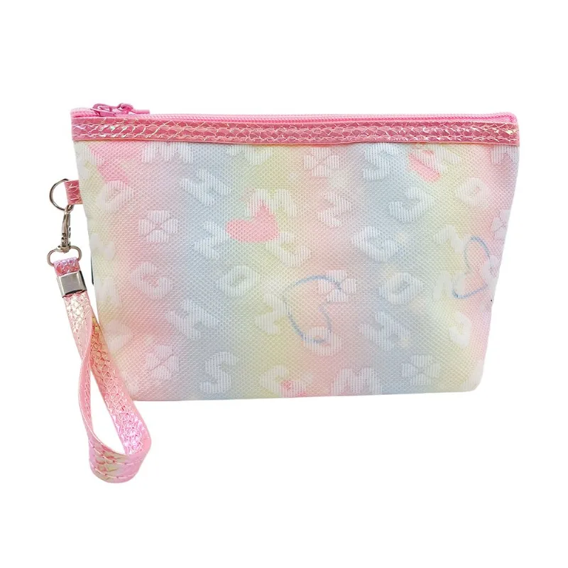Nécessaire Letras C/Alça 13x23cm em Poliéster Rubys-Rosa