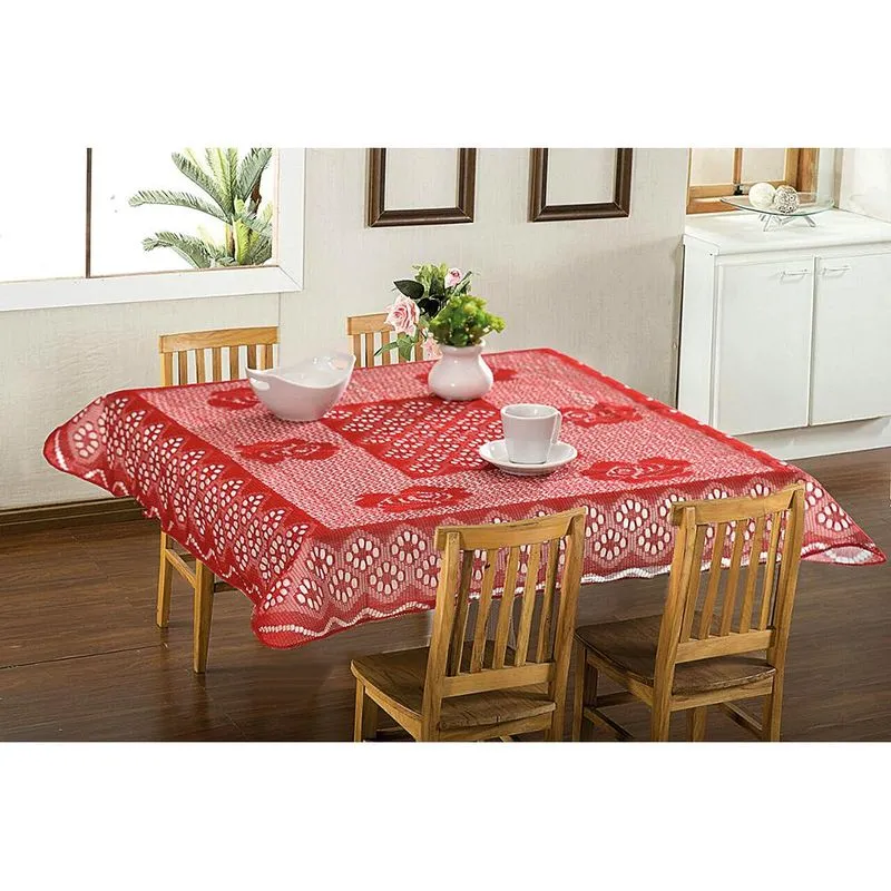 Toalha para Mesa em Renda Vermelha