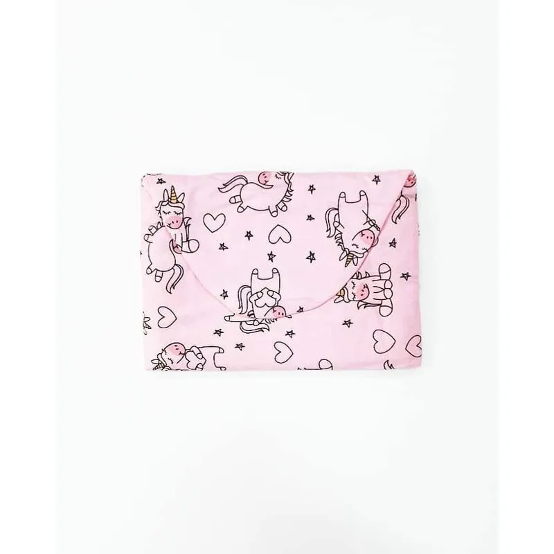 1152 toalha malha com capuz rosa unicórnio pingo lelê