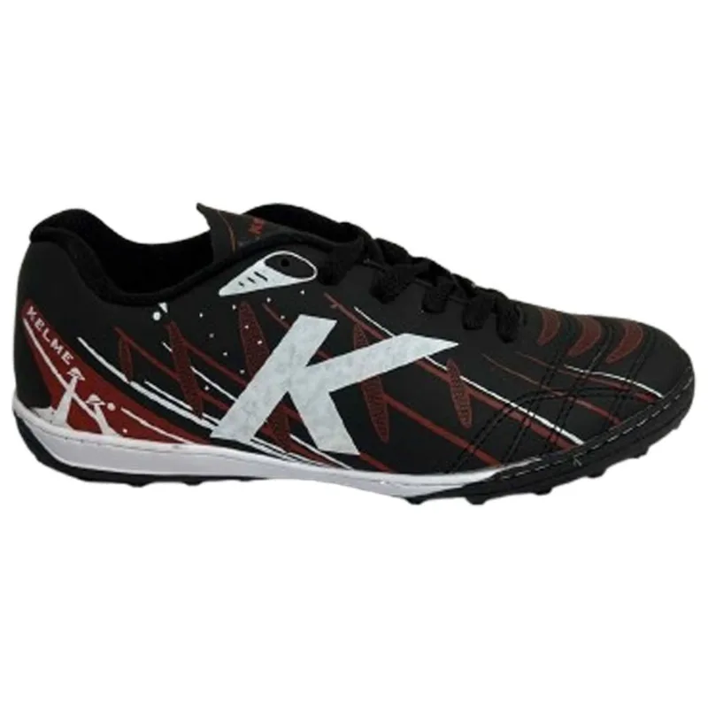Chuteira Kelme Sin Turbo Tf Society Masculino - Preto e Branco e Vermelho